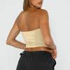 Ärmelloses Bandeau-Top für Damen, einfarbig, trägerloses Bauchnabel-Top, Basic, rückenfreies Bandeau, süßer Sommer