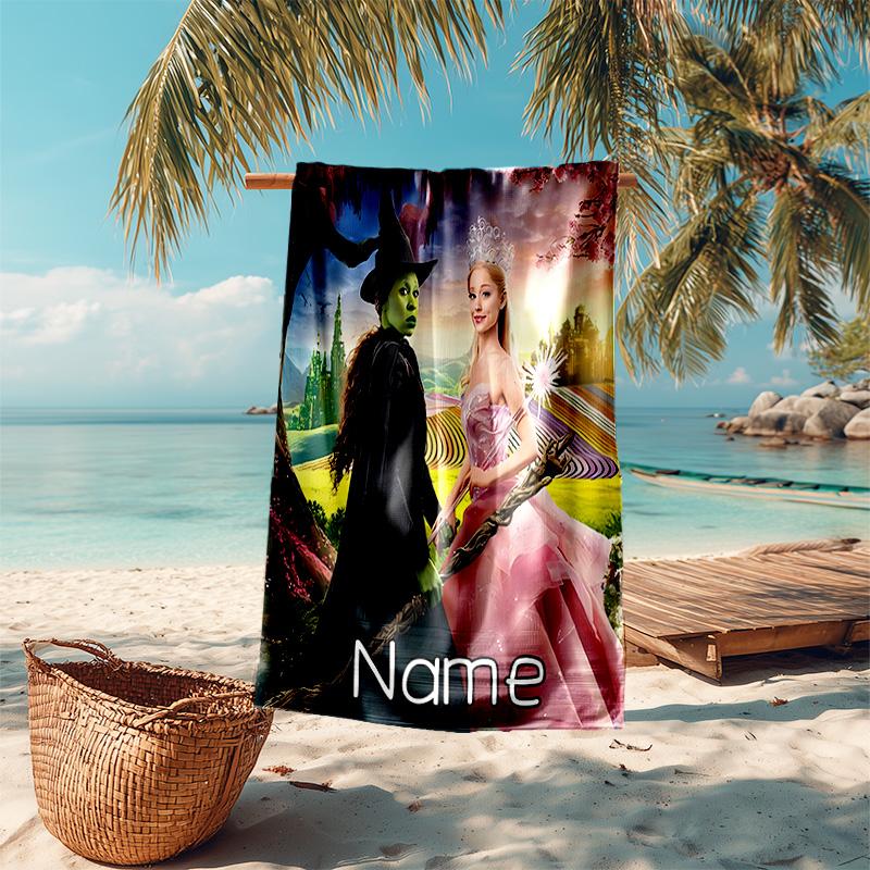 Personalized customized proof beach towel with Wicked pattern - soft, absorbent,quick-drying,perfect swimming,camping&bathing
