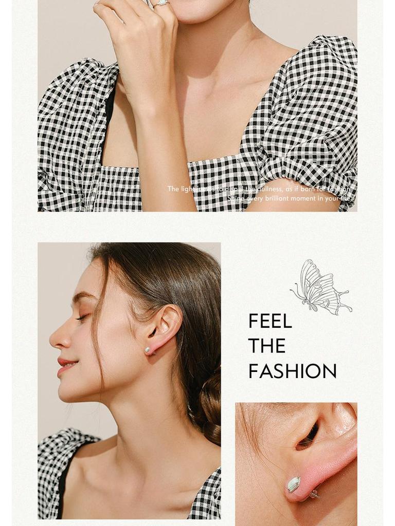 Modian S925 Sterlingsilber-Opalohrringe – einzigartiger Schmuck im Nischendesign und coolem Stil für Damen.