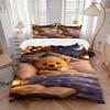 3-delige Anime Teddybeer Beddengoedset - Bevat Eén Dekbedovertrek en Twee Kussenslopen (Geen kern) - Perfect voor Slaapkamer- en Gastenkamerdecoratie,