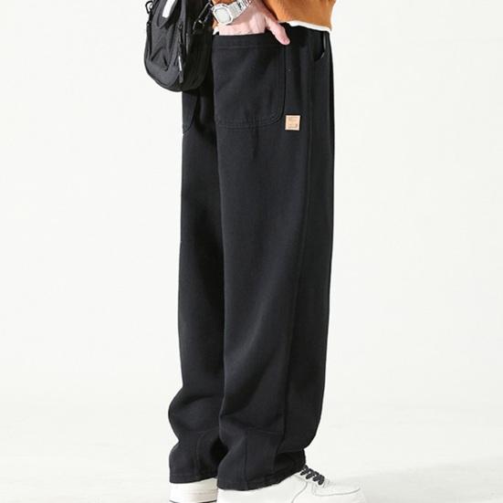 Pantalones de trabajo para hombre, pierna ancha, estilo Retro, transpirables, versátiles, largos, sueltos, de Color sólido, pantalones rectos que combinan con todo