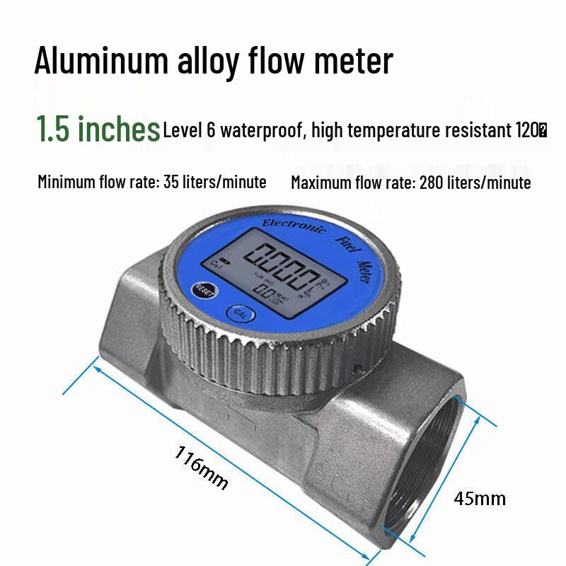 Aokewen 1.5-inch Waterproof Digital Flow Meter
