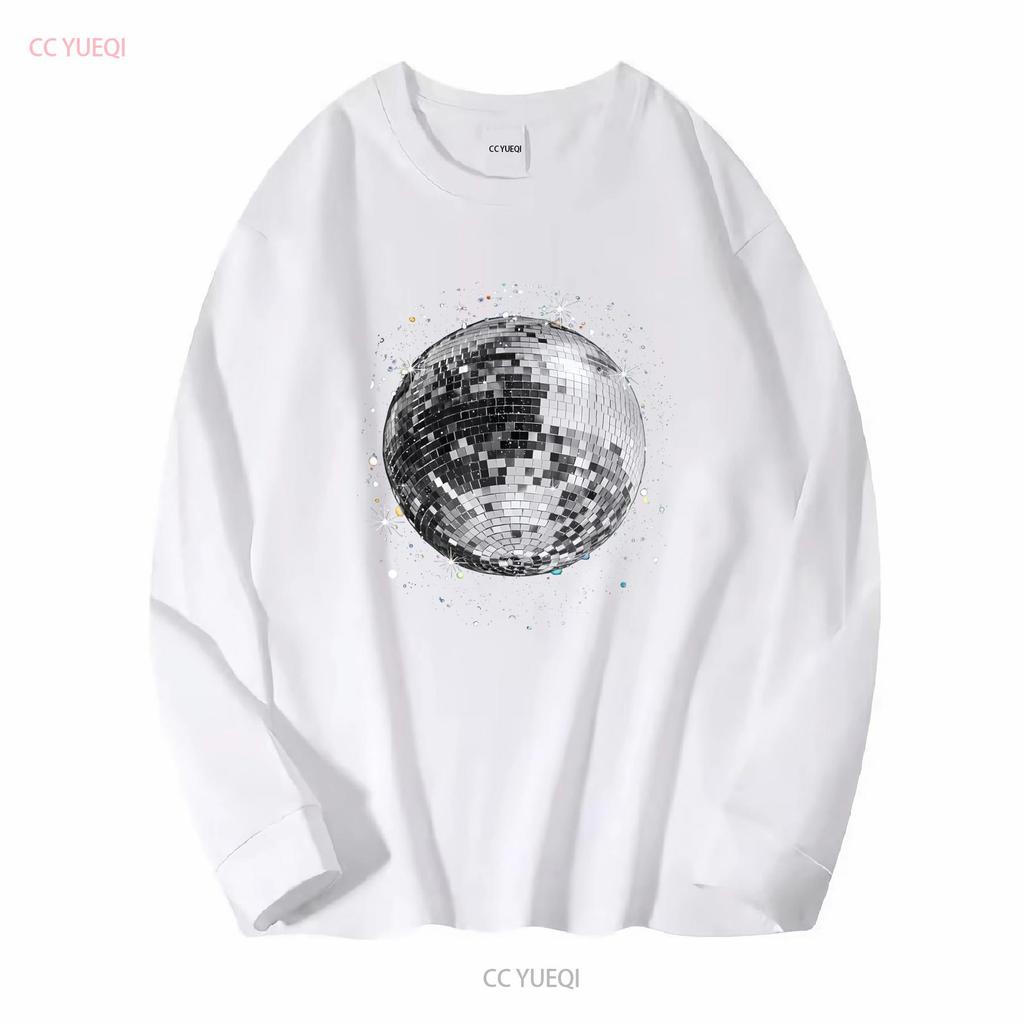 Black and White Disco Ball Club Retro T Shirt  vintage Washed homme Soft streetwear designer clothes Versatile Breathable