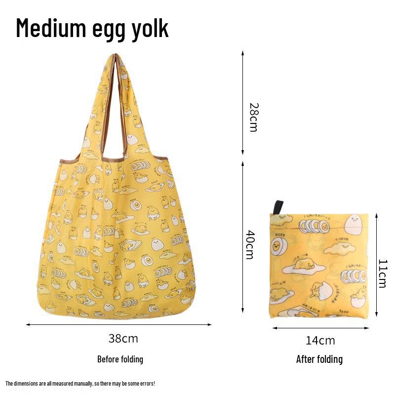 

Большая милая мультяшная складная экологичная продуктовая сумка-тоут - просторная, портативная и многоразовая.