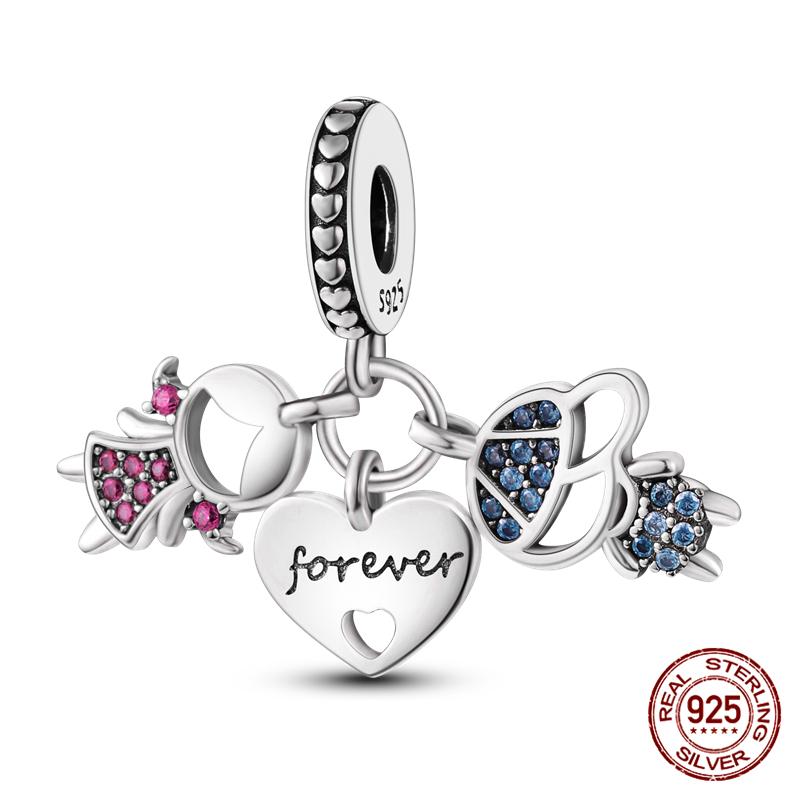 100% Genuine 925 Sterling Silver Ocean Collection Seashell Turtle and Heels Charm Beaded for Original  Bracelet Bracelet