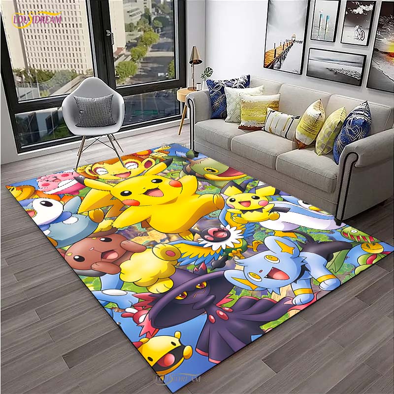 Pokemon Pikachu Κινούμενα Σχέδια Anime Χαριτωμένο Χαλί για Σαλόνι Υπνοδωμάτιο Χαλί Κουζίνας Πόρτας Παιδικό Αντιολισθητικό Πατάκι Δαπέδου Alfombra Δώρο Γενεθλίων