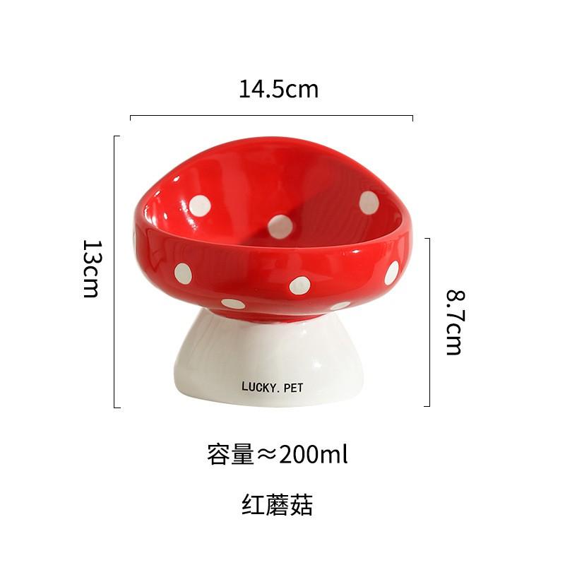Ceramic Cat Food Bowl Elevated Design Neck Support Pet Feeding Dish Dog Water
