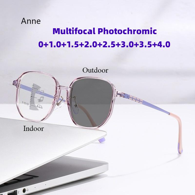 Simple and Fashionable Versatile Square Multifocal Photochromic Reading Glasses Blue Light Blocking Eye Protection Unisex gafas