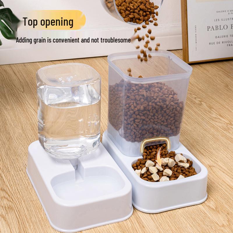 Automatic Pet Feeder: Cat Drinking Fountain & Double Dog Bowl Set
