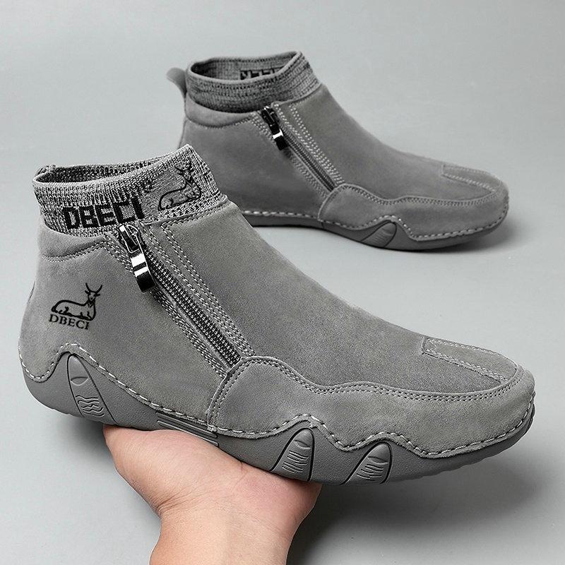 Pánské retro stylové martinské boty z pravé kůže - velké, odolné, vysoké, pro volný čas