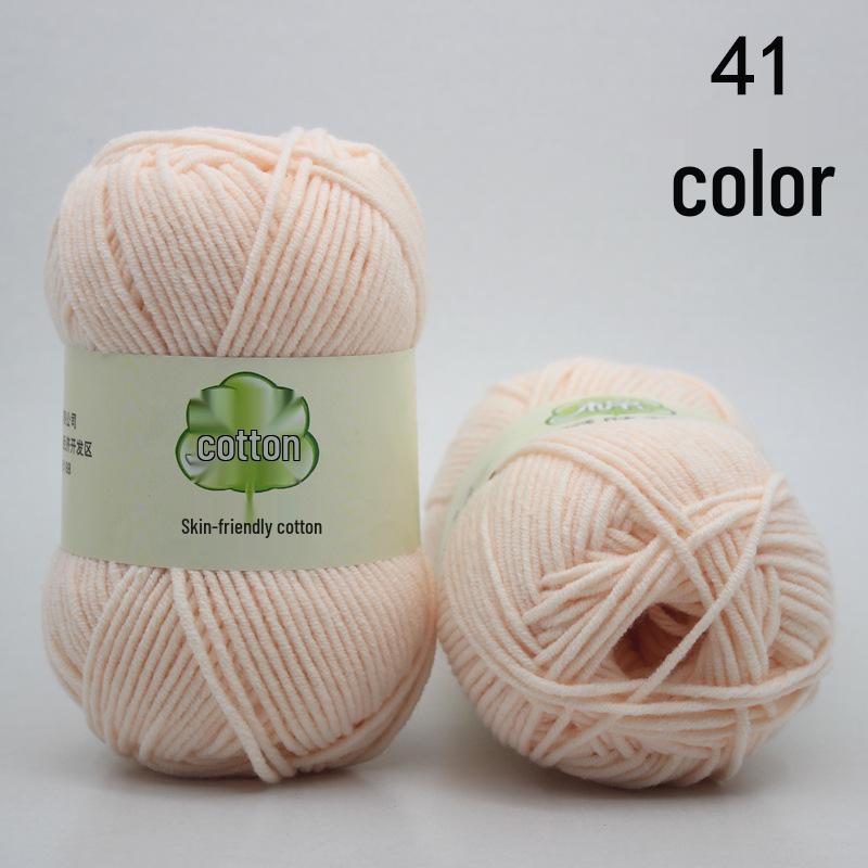 Combed 5-Ply Milk Cotton Yarn for DIY Knitting & Crochet - Medium-Thick Scarf & Blanket Material Pack