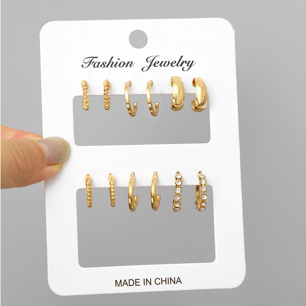Vintage Gold Color Circle Hoop Earrings for Women Girls Simple Fashion Geometric Drop Earring Set New Trendy Jewelry Party Gifts