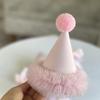 Återanvändbar Födelsedagshatt för Flickor Snygg Nonwoven Rosa Dekoration Koniska Mössor Tillbehör För FestivalEvent