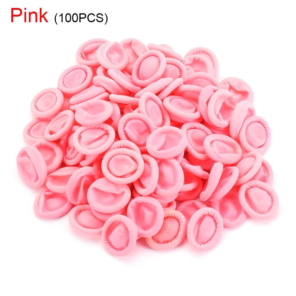 100Pcs Disposable Finger Cover Natural Rubber Gloves Non-slip Finger Cots Fingertips Protector Gloves Anti-static Nail Tool