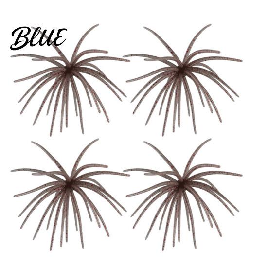 Saltwater Fishing Lure 4Pcs 6CM/1.9G 10.5CM/4G Soft Sea Urchin with Swimming Skirts Artificial Bass Tentacle Creature Bait Freshwater Trout