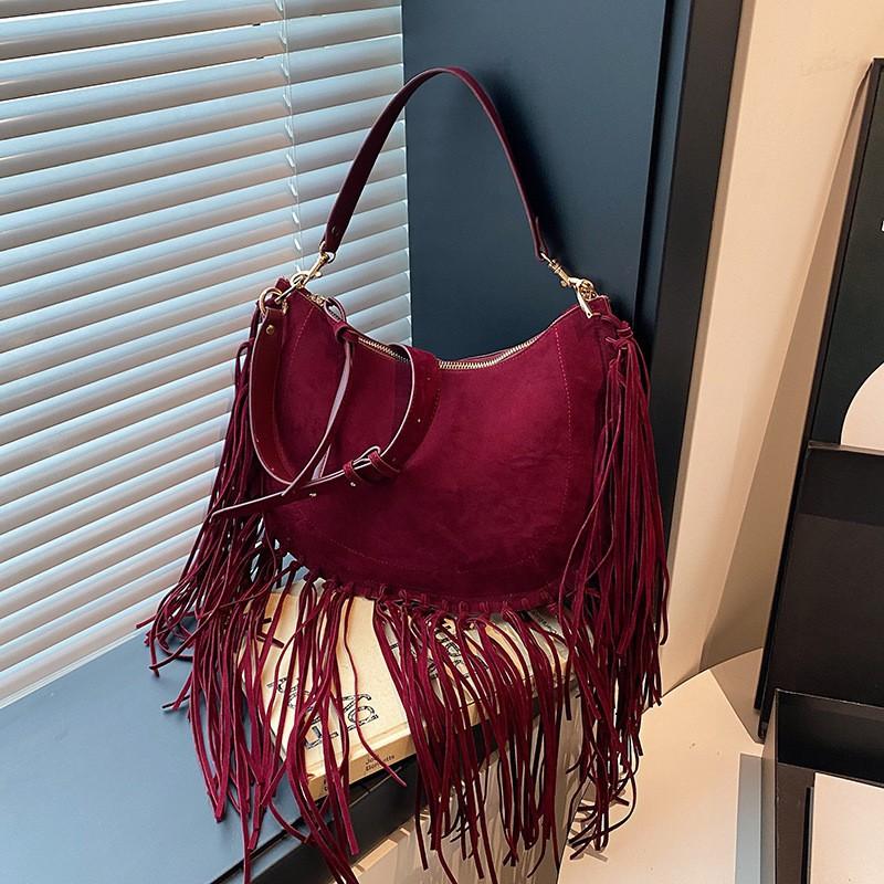 Bohemian Tassel Bag Female Niche High-end Commuting Underarm Texture Personality Cross-body