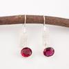 Pink Rubellite Gemstone 925 Solid Silver Jewelry Handmade Birthday Earrings 1.9" EE-168-6