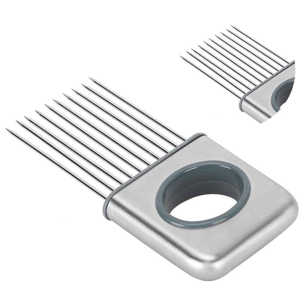 Multifunctional Stainless Steel Onion Slicing Holder Onion Neddle Kitchen Slicing Tools