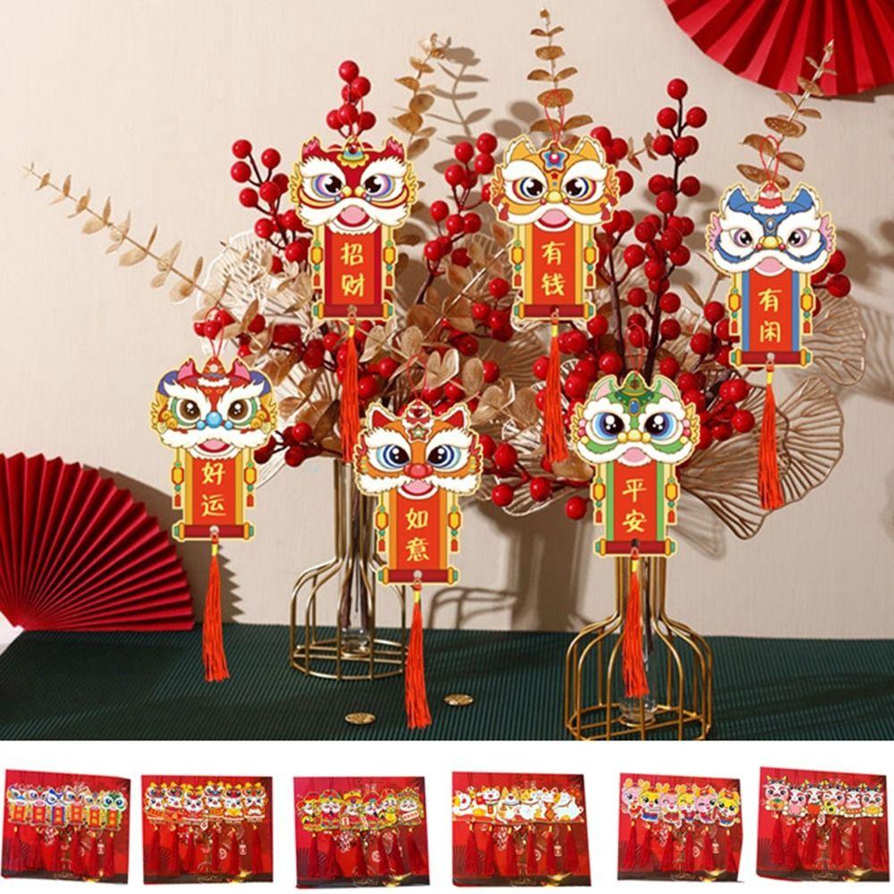 

6 шт. Китайский стиль Дракон Орнамент Нежный Горшок Растение Кулон Весна Фестиваль