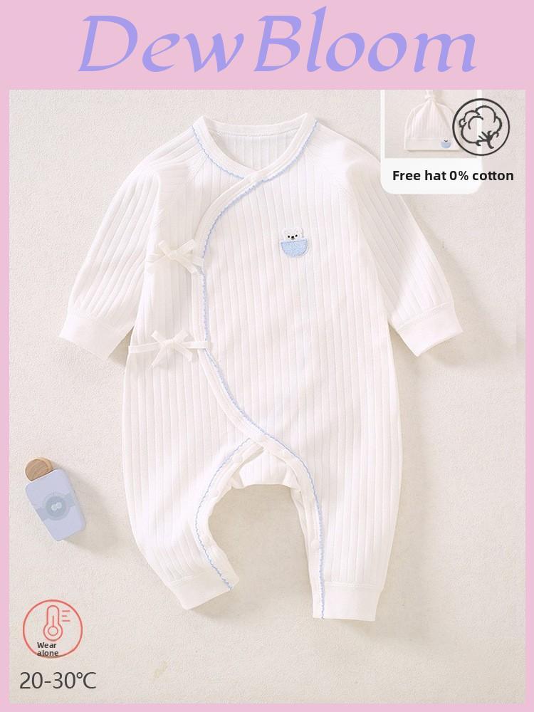 Tutina in Cotone per Neonato con Chiusura a Laccio per Uso Primaverile e Autunnale