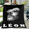 Hot Famous Movies Leon Jean Pattern Blanket Flannel Thin Blanket Portable Home Travel Office Lunch Break Blanket Birthday Gift