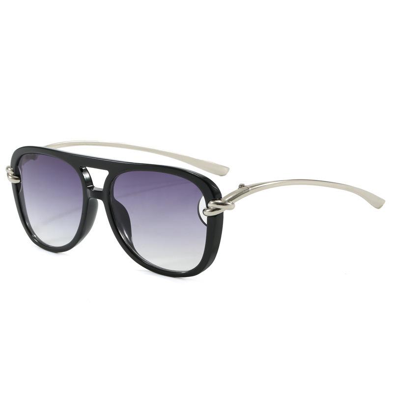 New fashion knot double beam sunglasses European and American ins pilot sunglasses personalized street photography retro