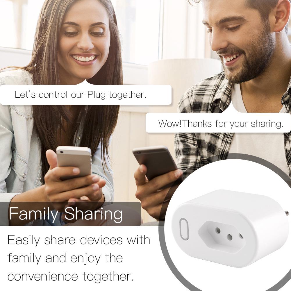 WiFi Smart Home Socket with Alexa Voice Control, Timer, and Power Monitoring - Brazilian Standard