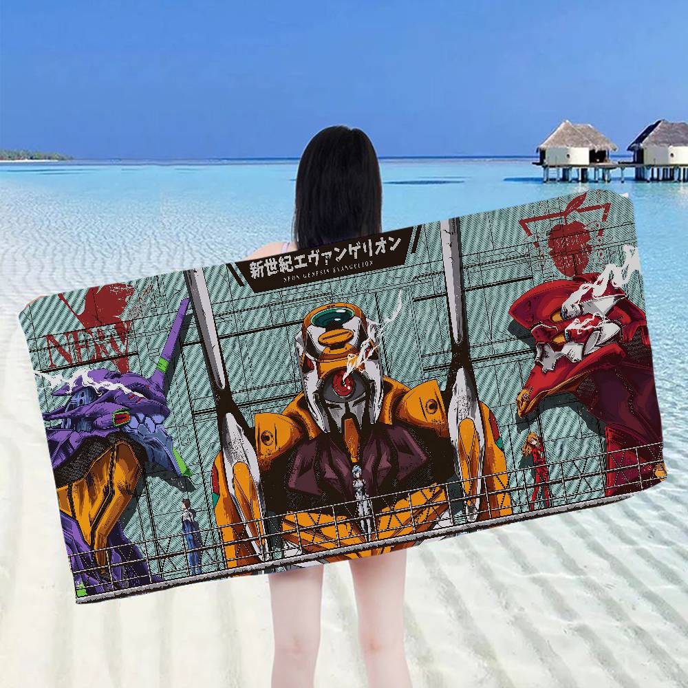 Hot N-Neon G-Genesis E-Evangelion Beach Towel for Girl Microfiber Quick Dry Sand Free Beach Yoga Spa Gym Pool