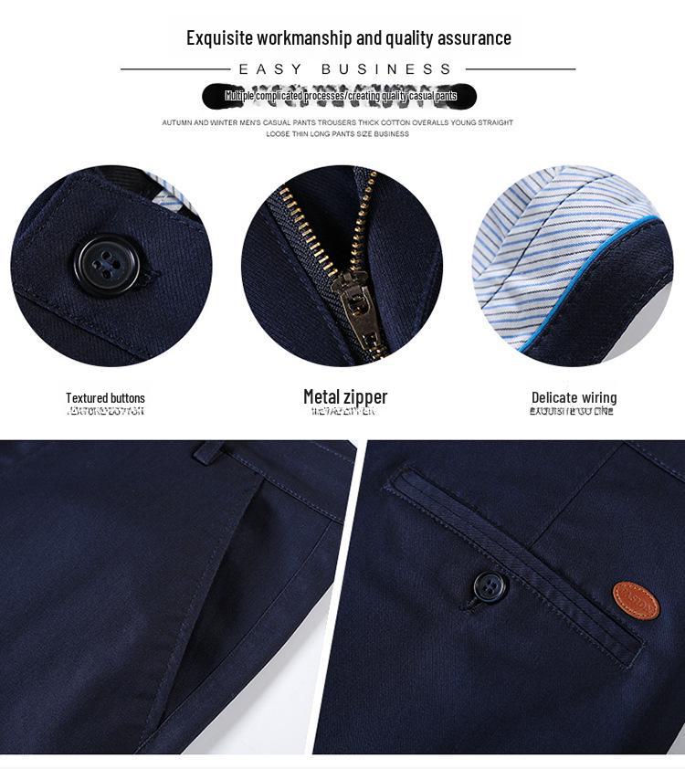 2025 Men's Thin Spring/Summer Casual Straight-Leg Pants for Middle-Aged Dads - Business/Work Style