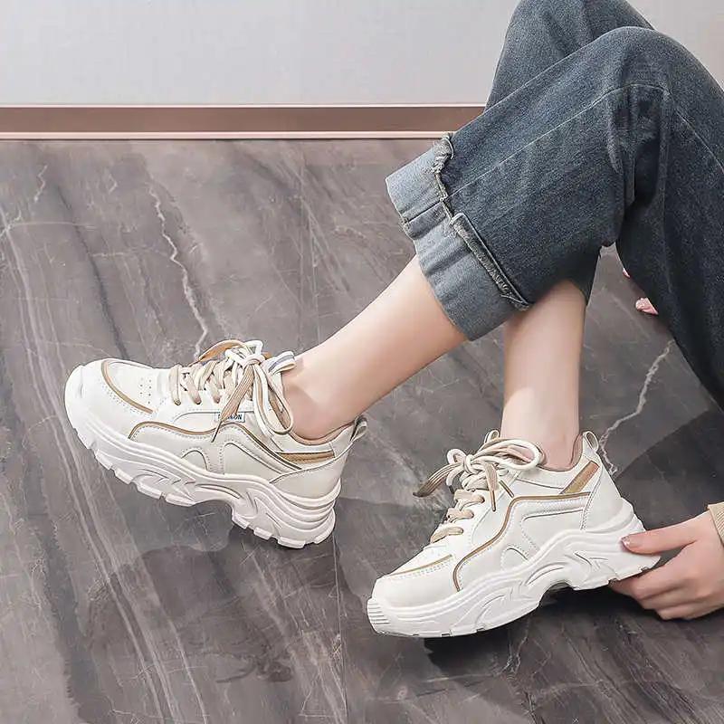 Fashion Size Round Tip Shoes Ladies Pink Vulcanize Ladies Sneakers Tennis Boots Woman Sports Loufers Street Tenni Design Hyperbeast