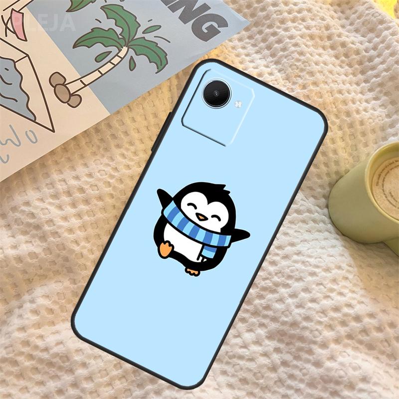 Cartoon Penguin Case For Realme C71 C75 C61 C53 C55 C33 C63 C51 C65 C67 11 12 13 14 Pro Plus GT6 GT7 15 Pro