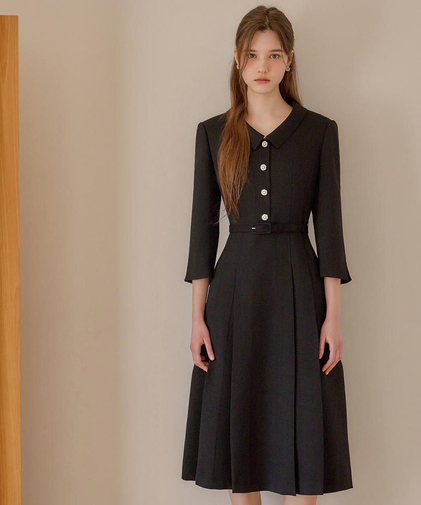 Julie And Kara 26Ss Calla138 Shebigins March Tweed Dress Black