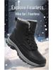 Men's Winter Plus Size High-Top Cotton Snow Boots - Thick Sole, Waterproof, Fleece-Lined for Extra Warmth