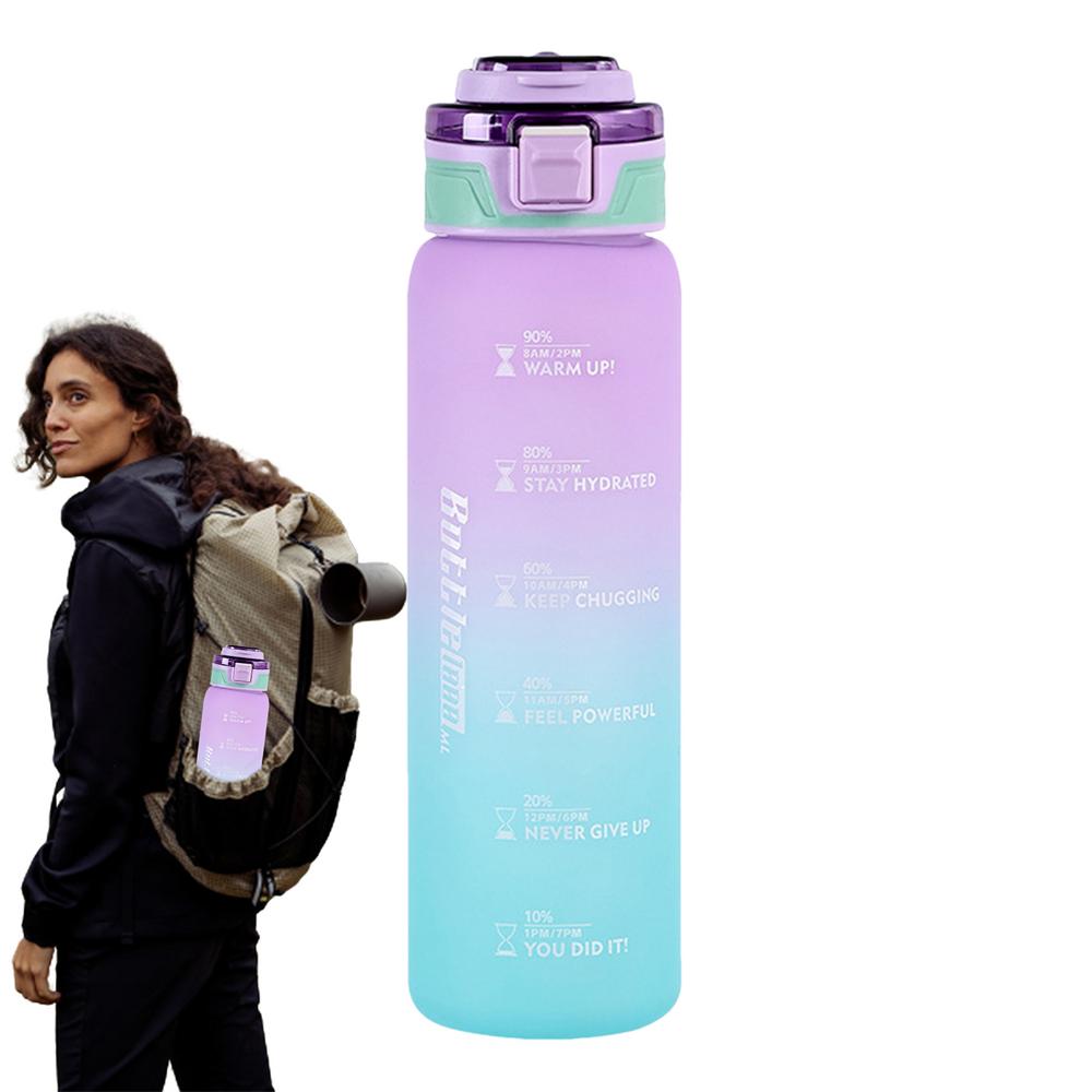 Leakproof Motivational Water Bottle 35 Oz Inspirational Drinking Bottles Easy To Carry Wide Mouth Spillproof Drinking Bottle