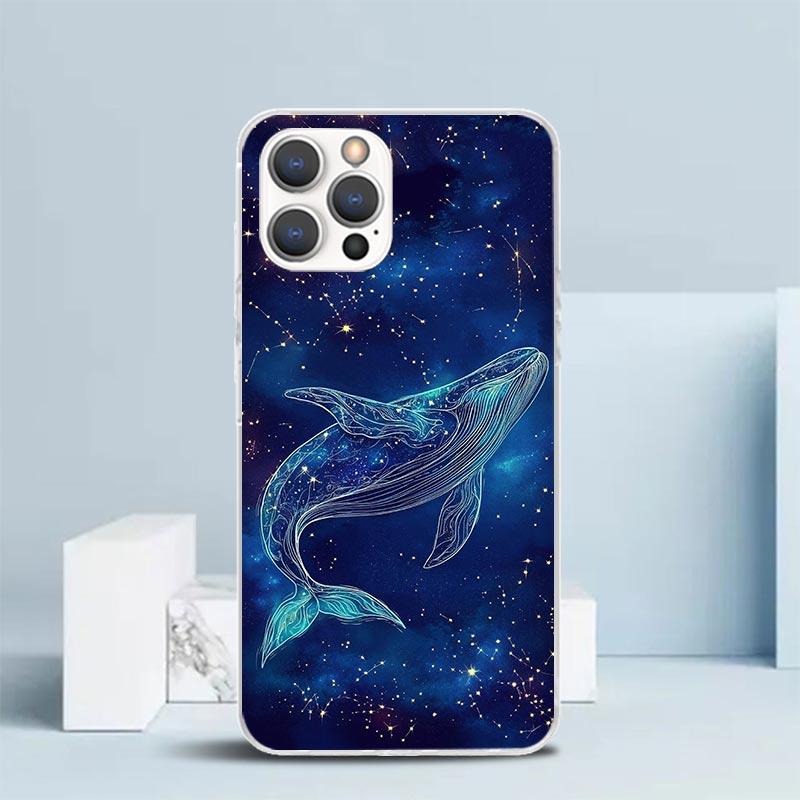 Humpback Whale Sea Giant Soft Cover for iPhone 16 17 Air 15 14 Pro Max 16E Phone Case 13 Mini 12 11 7 SE 8 Print Pattern Fit Cas