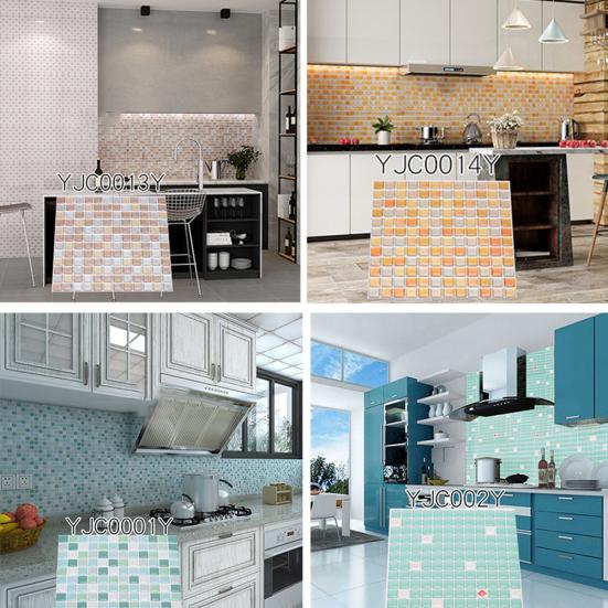 3D Mosaic Self Adhesive Wall Floor Tile Sticker Decal Kitchen Bathroom DIY Decor
