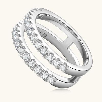 Chic Nische Moissanit & 925 Sterlingsilber Partnerring