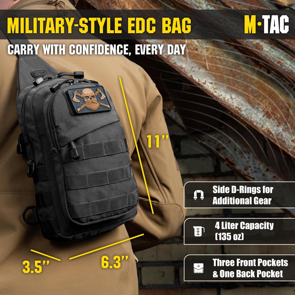 Shoulder Tactical Sling Small Backpack for Men Perfect for Chest Sling Mini Backpack M-Tac Bag, Bag, - Crossbody, Pack,