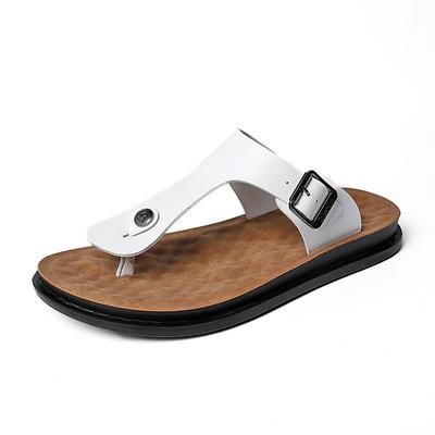 Summer Men Anti-skid Leather Slippers Mens Flip Flops PU Leather Casual Beach Shoes Slipper Sandals Chanclas Hombre