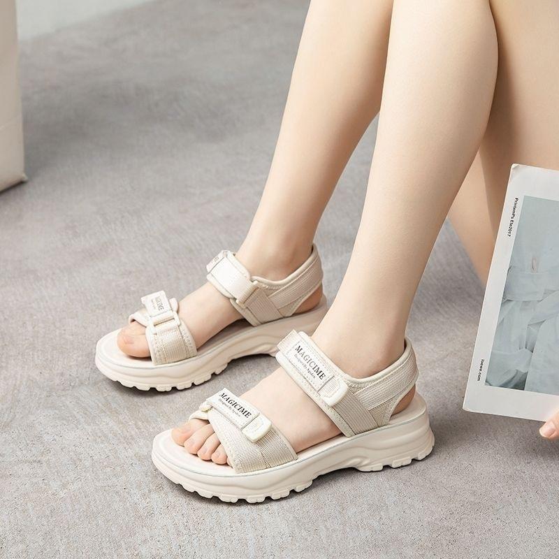 [1725 People Collection] Platform Sandals Women 2025 Summer New Versatile Ins Tide Internet Celebrity Velcro Muffin