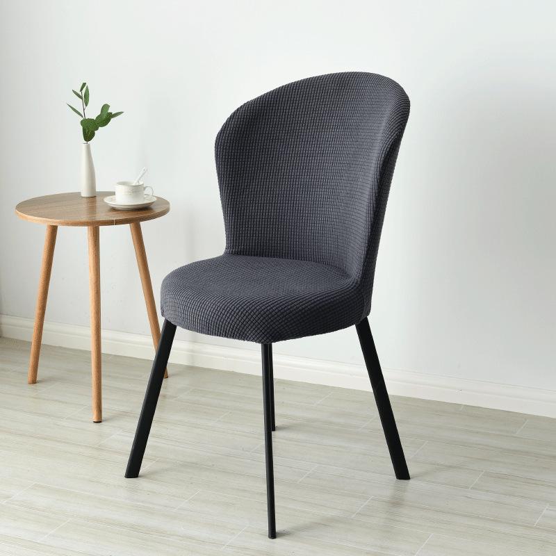 Jacquard Dining Chair Cover Arc Shape Chair Slipcover Stretch Seat Cover Chair Covers for Hotel Banquet Kitchen Bedroom Wedding
