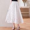 Women's Summer Floral Chiffon A-Line Skirt: Stylish, Fashionable, Elastic Waist, Flattering Design