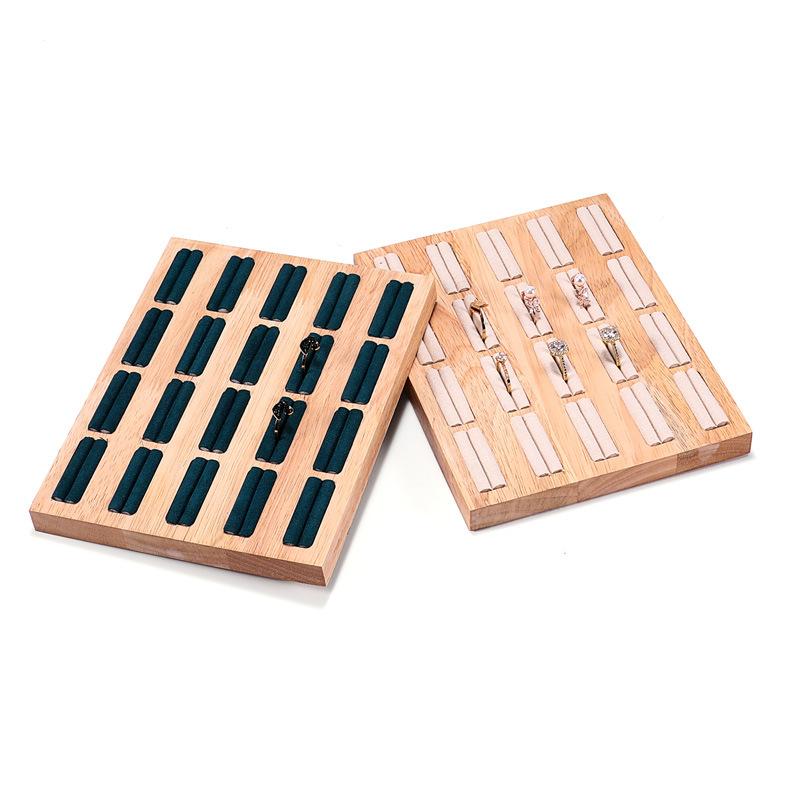 Solid Wood Jewelry Display Tray Ring Earrings Plate Earing Card Jewelry Counter Display Props Rack  Jewelry Boxes and Packaging