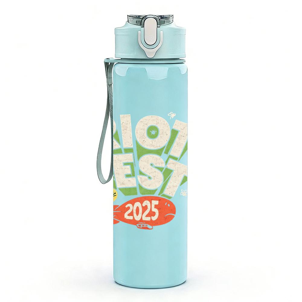 1PC Boy Cartoon Colorful Retro Print 750ml Portable Sports Water Bottle Leakproof Gym Outdoor Travel Drink Cup