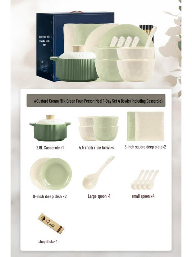 Mode Lanca Creamy Ceramic Dinnerware Set