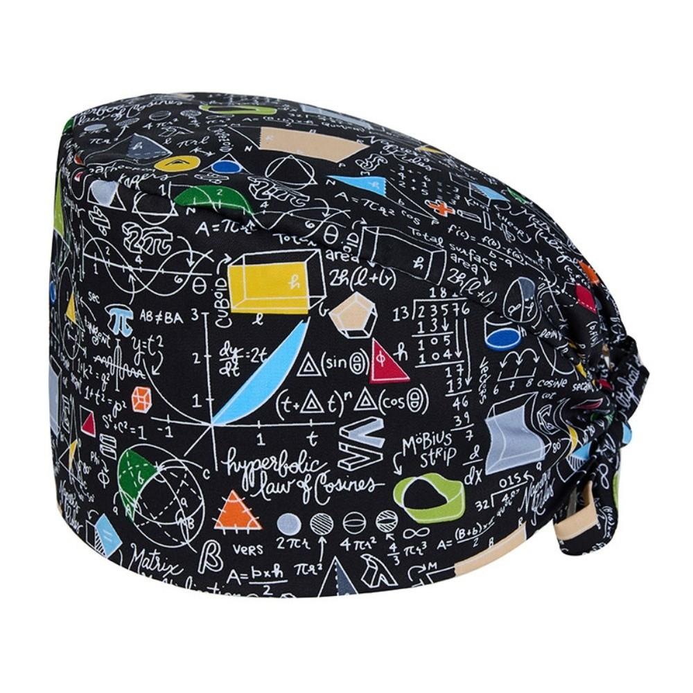 Unisex Cartoon Printing Scrub Cap Adjustable Buckle Print Design Lab Scrub Hat Breathable Soft Pure Healthcare Hats Pet Hospital
