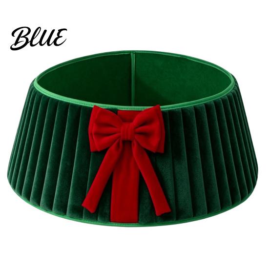 Christmas Tree Skirt Flannel Base Cover Round Wrap with Velvet Bow Decor Ornaments Stand Cover for Holiday Home Decoration Xmas