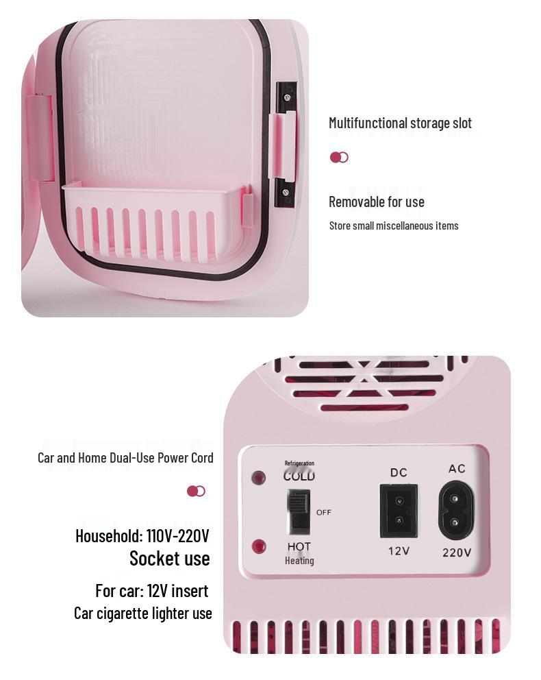 Przenośna Mini Lodówka do Makijażu Podwójnego Użytku do Samochodu i Domu