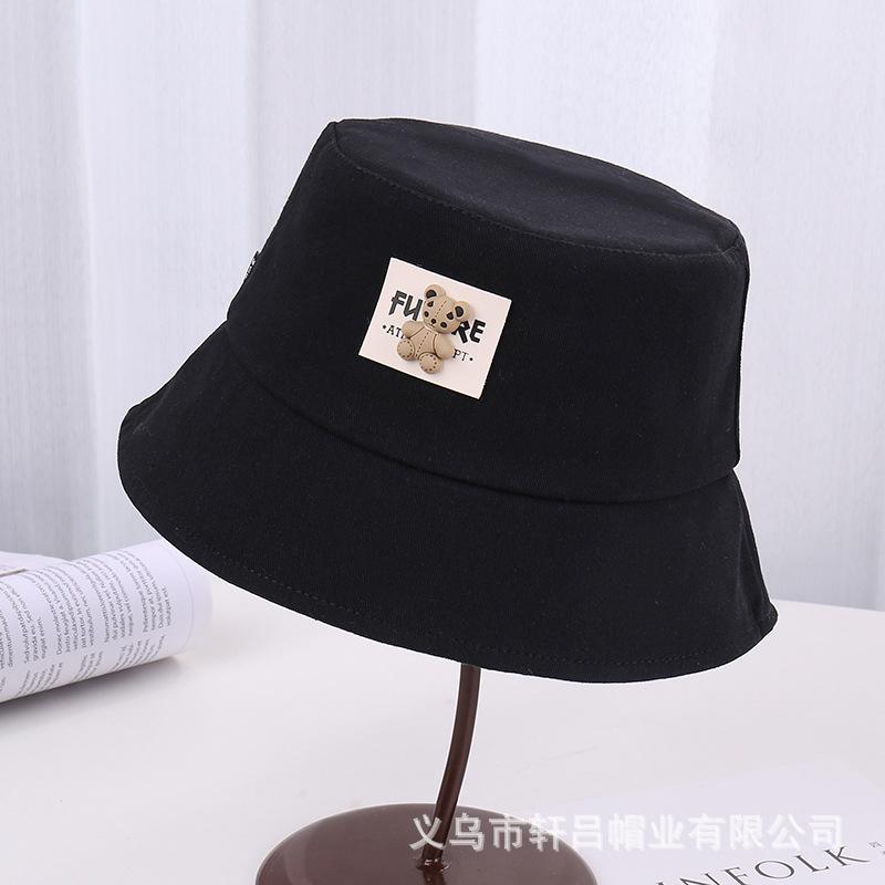 Spring New Sunshade Basin Hat Women's Casual Versatile Cartoon Bear Fisherman Hat Outdoor Sunscreen Bucket Hat