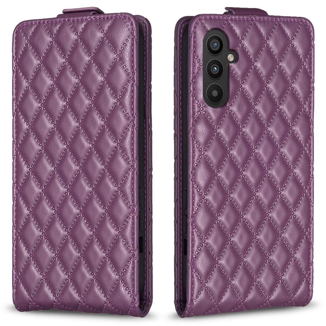 

BF30 For Samsung Galaxy A15 4G Case Vertical Flip PU Leather Phone Cover with Card Holder Dark Purple